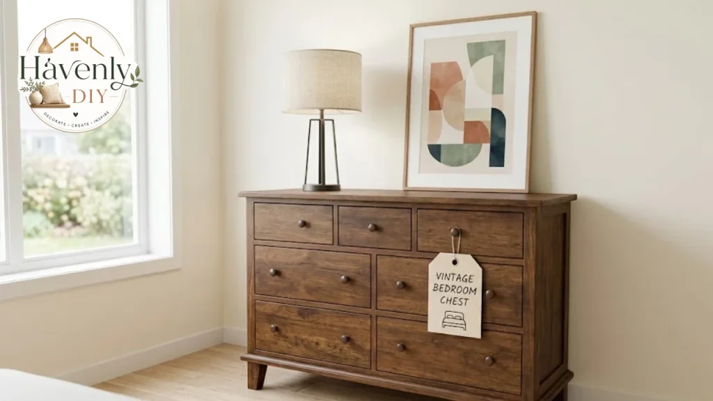 Antique dresser mixed with modern decor