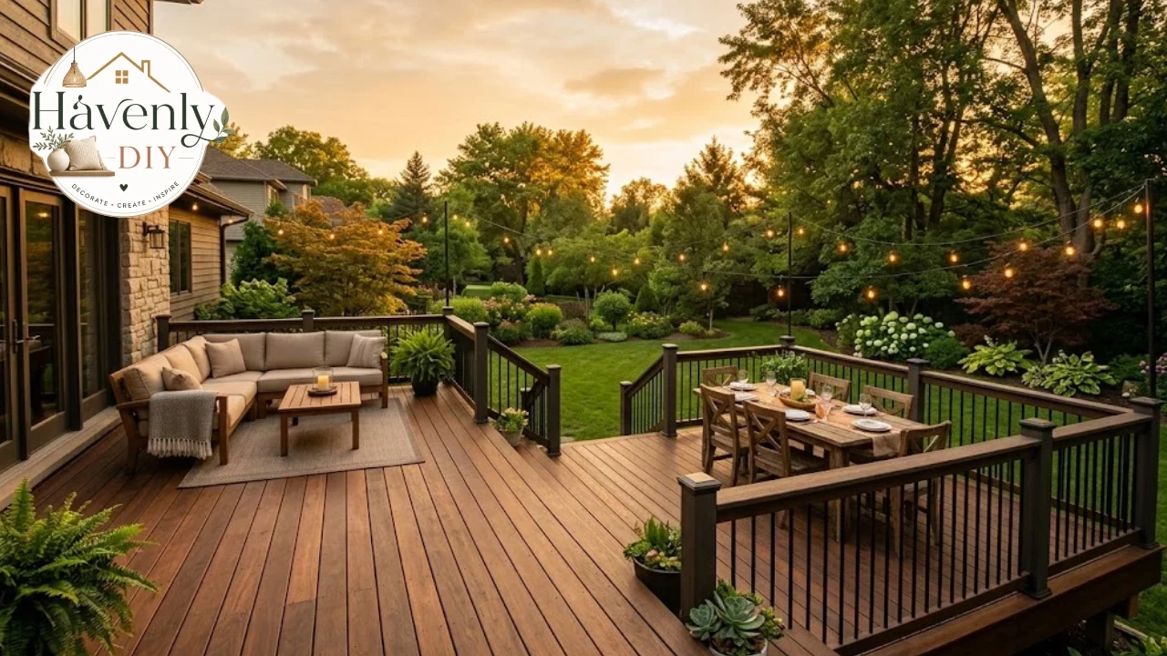 Backyard deck built by a deck company