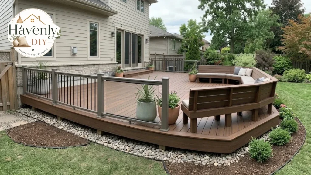 Custom deck with built-in seating