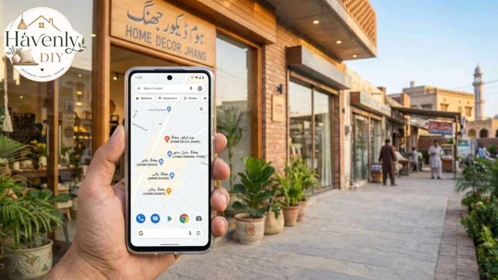 Searching a map app for home stores nearby