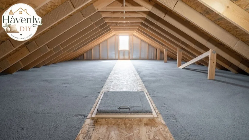 Finished attic insulation with rafter baffles and insulated hatch